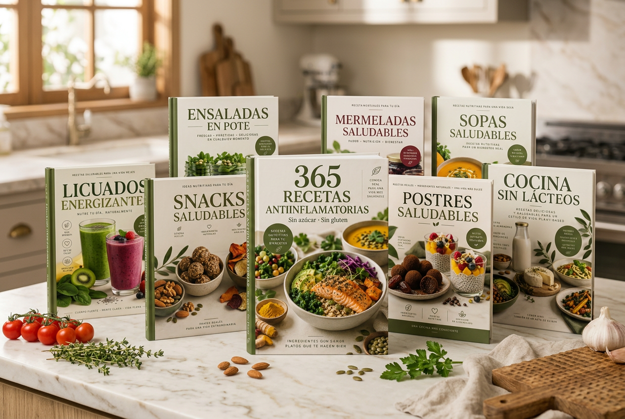 Libro 365 Recetas Antiinflamatorias junto a los 7 bonos