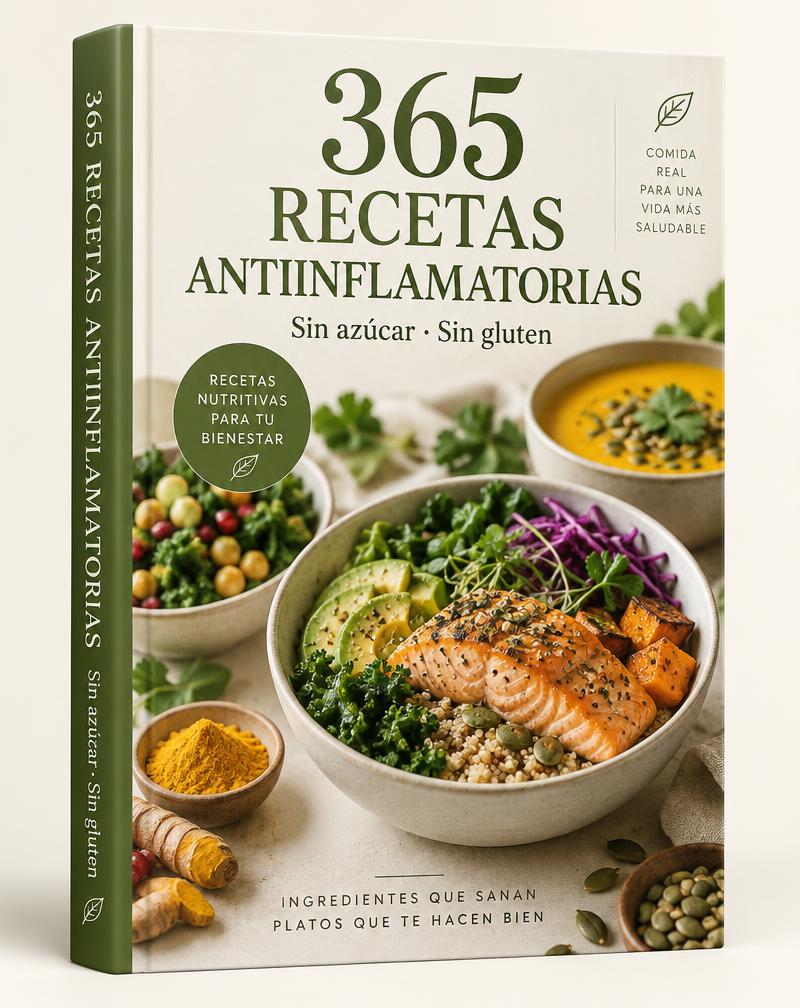 Libro 365 Recetas Antiinflamatorias sin azúcar y sin gluten